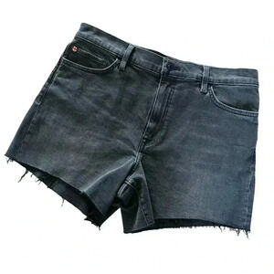 Hudson Black Kass High Rise Biker Denim Shorts High Rise Size 30